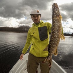 Flisinis džemperis su kapišonu žvejybai RAINMAN Pro GreenLemon