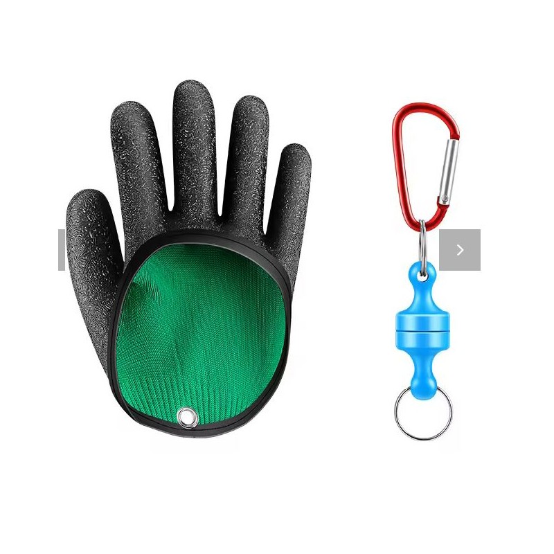 Pirštinė žuvies paėmimui, atspari žuvies dantims