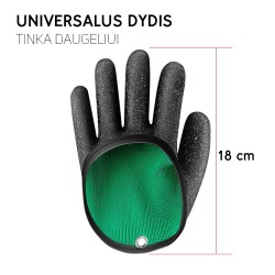 Pirštinė žuvies paėmimui, atspari žuvies dantims